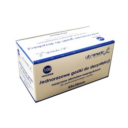 JEDNORAZOWE GAZIKI DO DEZYNFEKCJI, ALKOHOL 70%, 65X30MM, OPAK.100SZT