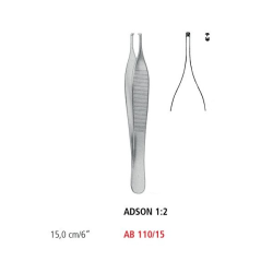 PĘSETA ADSON CHIRURGICZNA 1x2 ZĘBY 15 cm