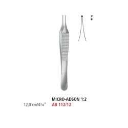 PĘSETA MICRO-ADSON CHIRURGICZNA 1x2 ZĘBY 12 cm