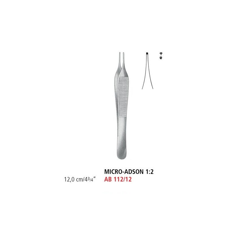 PĘSETA MICRO-ADSON CHIRURGICZNA 1x2 ZĘBY 12 cm