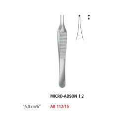 PĘSETA MICRO-ADSON CHIRURGICZNA 1x2 ZĘBY 15 cm