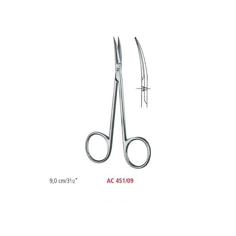 NOŻYCZKI IRIS OSTRO/OSTRE ZAGIĘTE 9 cm