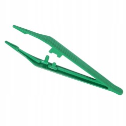 Pęseta anatomiczna, plastikowa, zielona, sterylna, dł. 13 cm / 1 szt.
